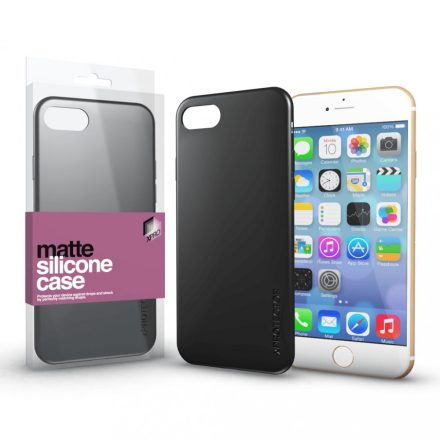 Szilikon matte tok ultra vékony fekete iPhone 7/8/SE (2020)