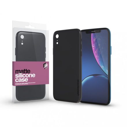 Szilikon matte tok ultra vékony fekete iPhone Xr