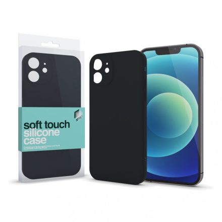 Soft Touch Szilikon Case Slim Fekete iPhone 12