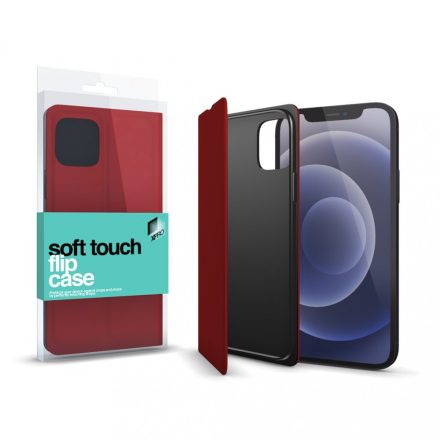 Soft Touch Flip Case piros iPhone 12 Pro Max