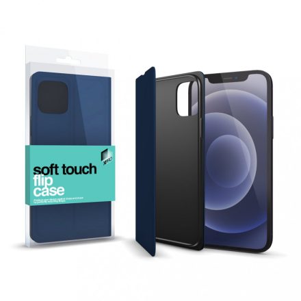 Soft Touch Flip Case sötétkék Huawei P40 Pro