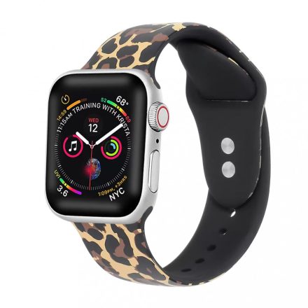 XPRO Apple Watch nyomtatott szilikon szíj leopárd mintás 42mm 44mm 45mm 49mm