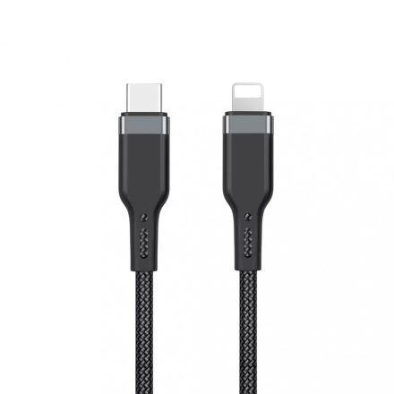 WIWU Platinum PT04 braided kábel USB-C Lightning 1.2M fekete