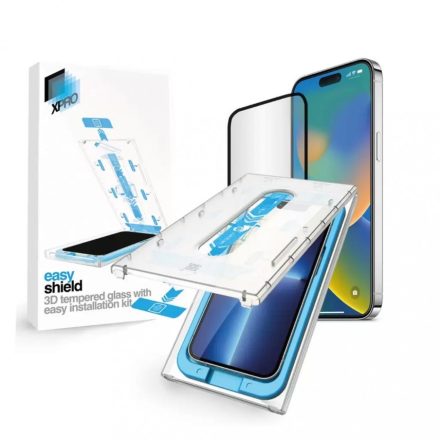 XPRO Easy Shield Tempered Glass 3D kijelzővédő üveg, egyszerű felhelyező készlettel iPhone XR iPhone 11