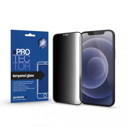 XPRO Tempered Glass 0.33 Full 3D Black FG PRIVACY kijelzővédő üveg üvegfólia iPhone 15 Plus