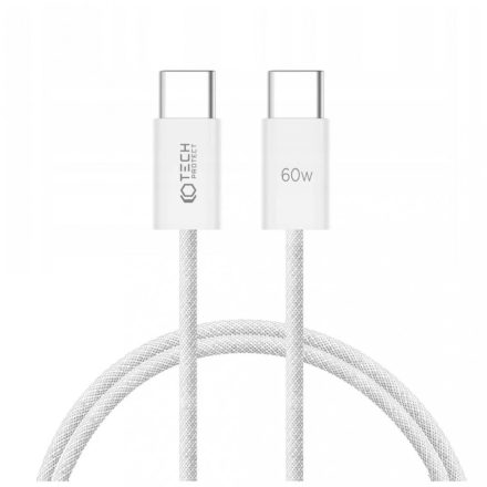 Tech-Protect Ultraboost Kábel USB-C USB-C PD60W/3A 1m Fehér