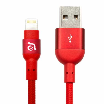 ADAM elements PeAk II 120B Lightning-USB adat- és töltőkábel MFi piros 1,2 m