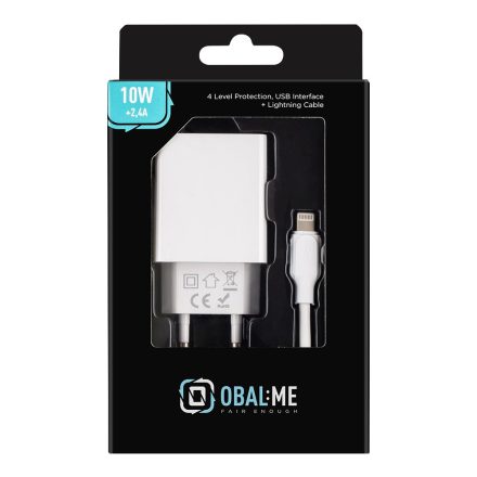 OBAL:ME Falitöltő USB-A 10W + USB-A/Lightning kábel 1m fehér