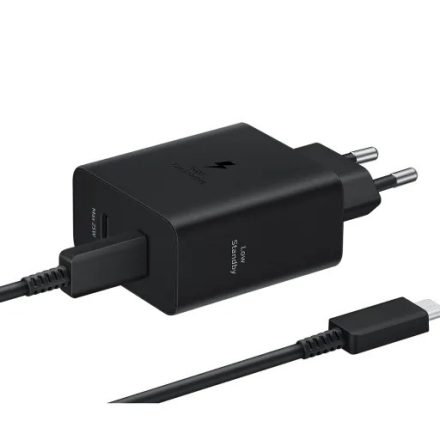 EP-T5020XBE Samsung Dual USB-C 50W Hálózati töltő + USB-C Adatkábel