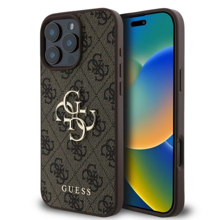 Guess PU Metal Logo Tok iPhone 16 Pro Max Brown