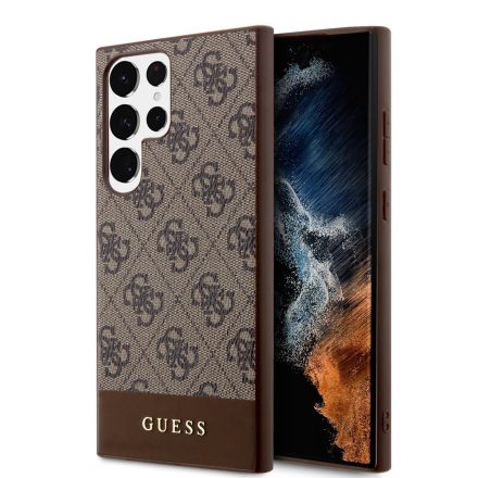 Guess PU Csíkos Tok Samsung S24 Ultra barna GUHCS24LG4GLBR