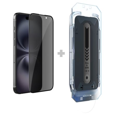 Nillkin TG 0.25mm Guardian 2.5D Apple iPhone 16 fekete applikátorral