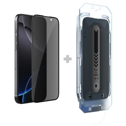 Nillkin TG 0.25mm Guardian 2.5D Apple iPhone 16 Pro fekete applikátorral