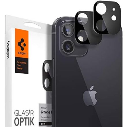 SPIGEN OPTIK kameravédő üveg 2db FEKETE iPhone 12 AGL02304