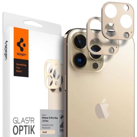 SPIGEN OPTIK kameravédő üveg 2db ARANY iPhone 13 Pro Max AGL04034