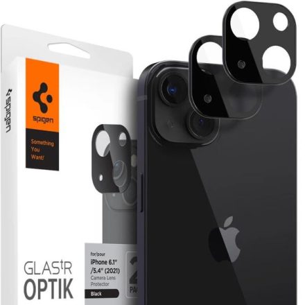 SPIGEN OPTIK kameravédő üveg 2db FEKETE iPhone 13 mini AGL03395