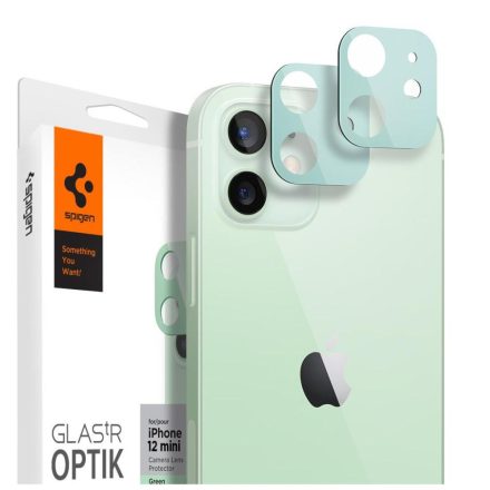 SPIGEN OPTIK kameravédő üveg 2db ZÖLD iPhone 12 mini AGL02463