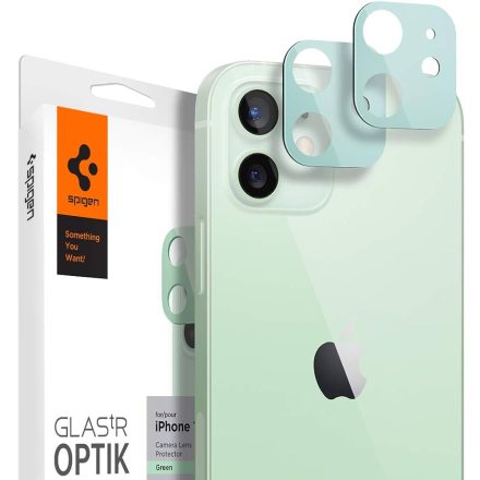 SPIGEN OPTIK kameravédő üveg 2db ZÖLD iPhone 12 Pro AGL02471