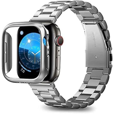 SPIGEN THIN FIT műanyag óra keret EZÜST Apple Watch Series SE 2 44mm ACS02957