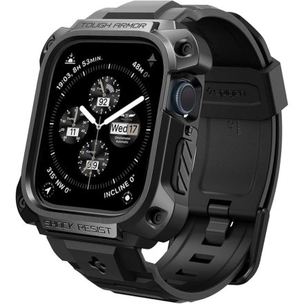 SPIGEN TOUGH ARMOR PRO műanyag óra keret FEKETE Apple Watch Series 9 45mm ACS05237