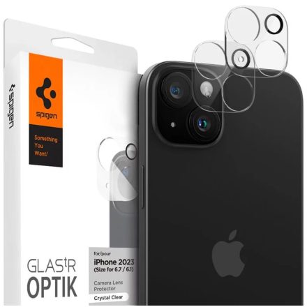 SPIGEN OPTIK kameravédő üveg 2db ÁTLÁTSZÓ iPhone 15 Plus AGL06916