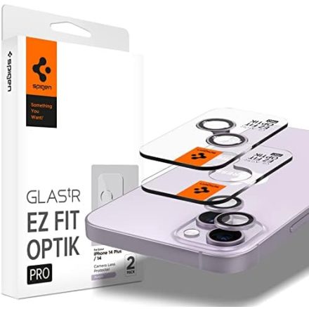 SPIGEN OPTIK kameravédő üveg 2db LILA iPhone 14 Plus AGL05603