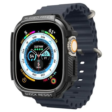 SPIGEN RUGGED ARMOR műanyag óra keret SÖTÉTZÖLD Apple Watch Ultra 2 49mm ACS07383