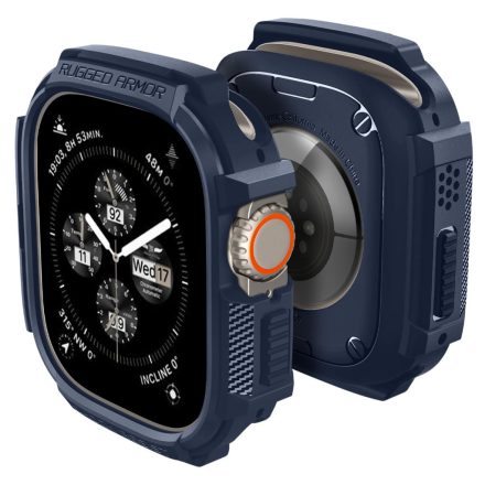 SPIGEN RUGGED ARMOR műanyag óra keret SÖTÉTKÉK Apple Watch Ultra 2 49mm ACS07382