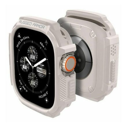 SPIGEN RUGGED ARMOR műanyag óra keret BÉZS Apple Watch Ultra 2 49mm ACS07381