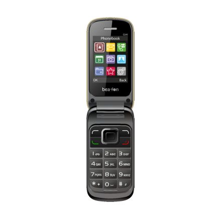 Beafon C245 Dual SIM 2,4"LCD összecsukható mobiltelefon kamerával, arany